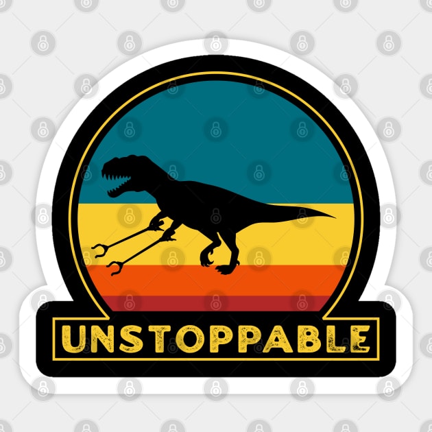 Unstoppable T Rex With Grabbers Long Arms Sticker by dentikanys